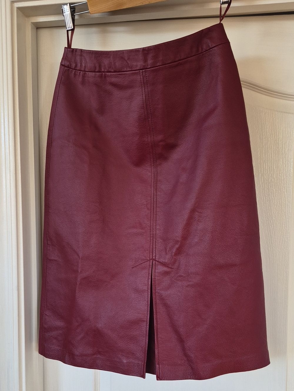 Tower Hill Collection 100% Leather Front Inverted Pleated Skirt Sz 6